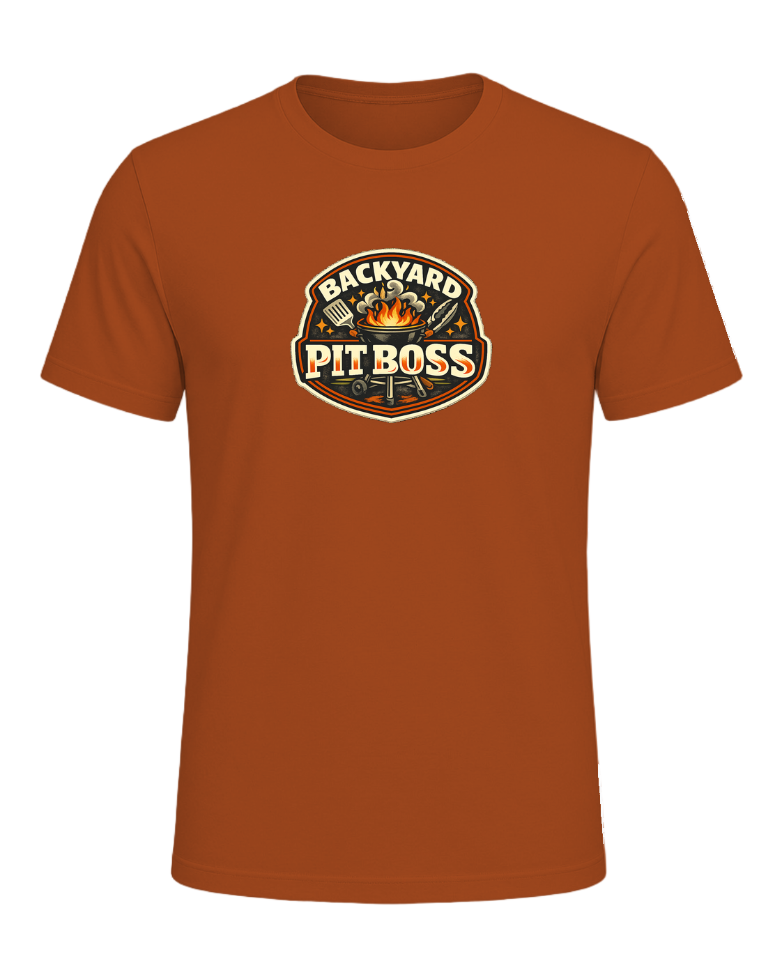 A bold retro BBQ badge tee for the backyard cook who takes charge of the grill. — Autumn