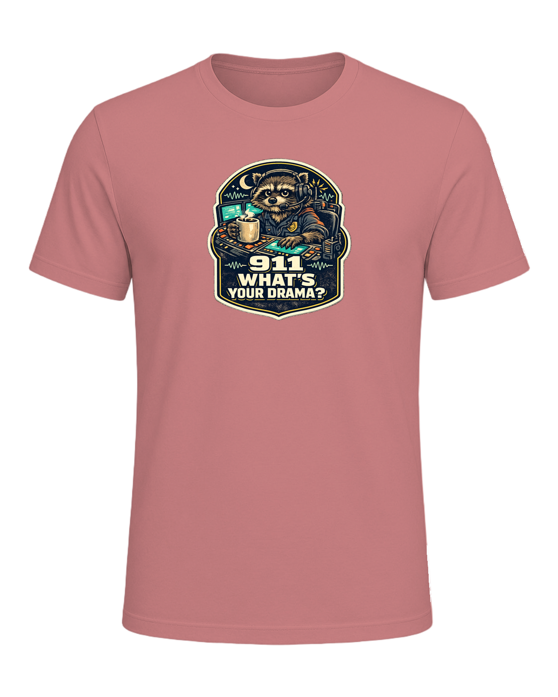 911 What's Your Drama? Tee — Heather Mauve