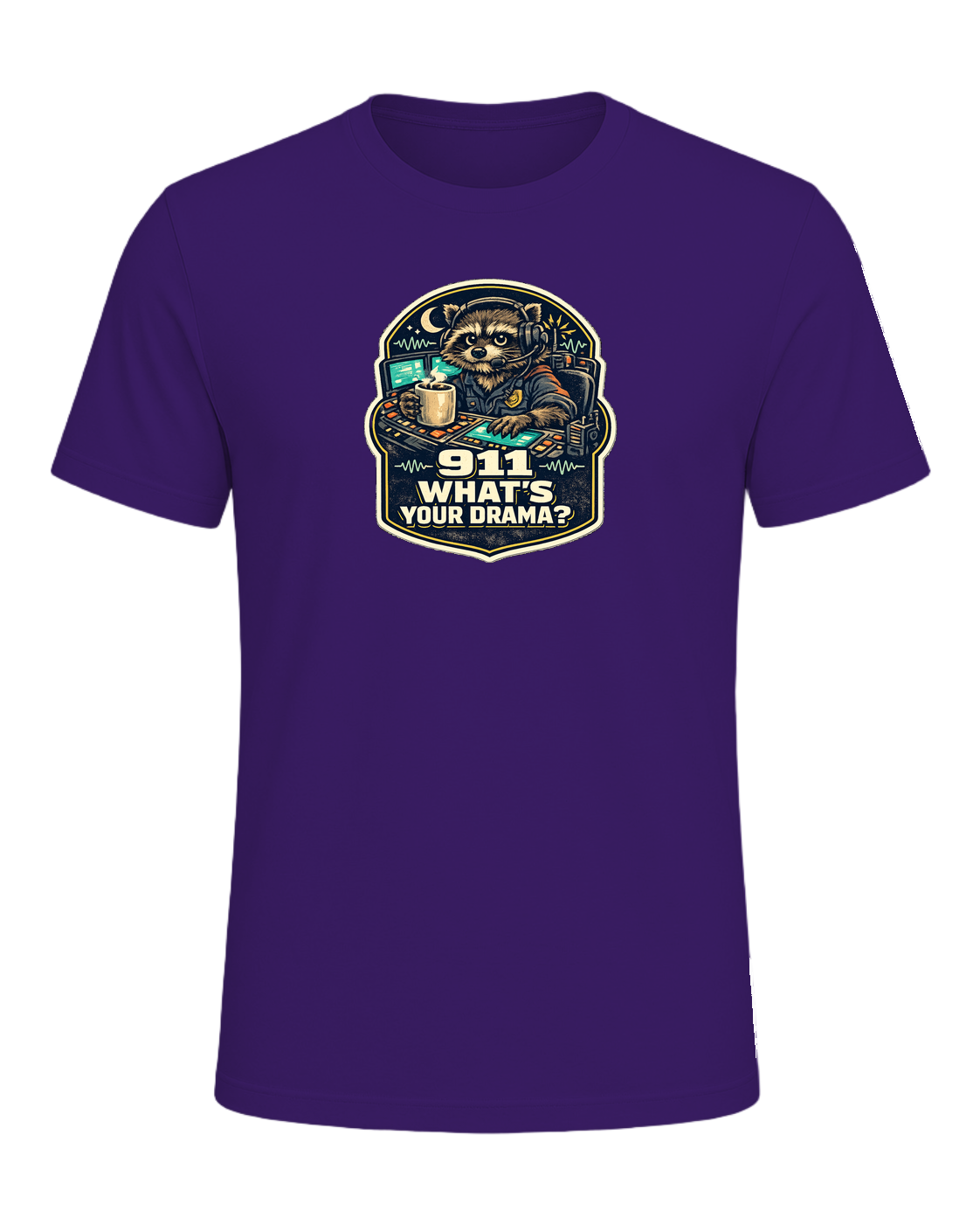 911 What's Your Drama? Tee — Team Purple