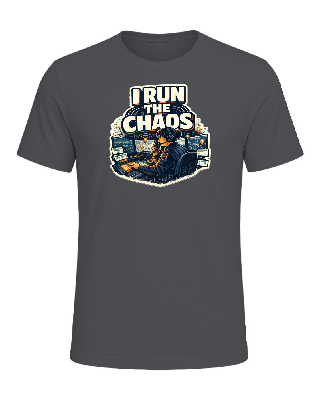 A bold dispatcher shirt for the calm voice running the chaos from the console. — Asphalt