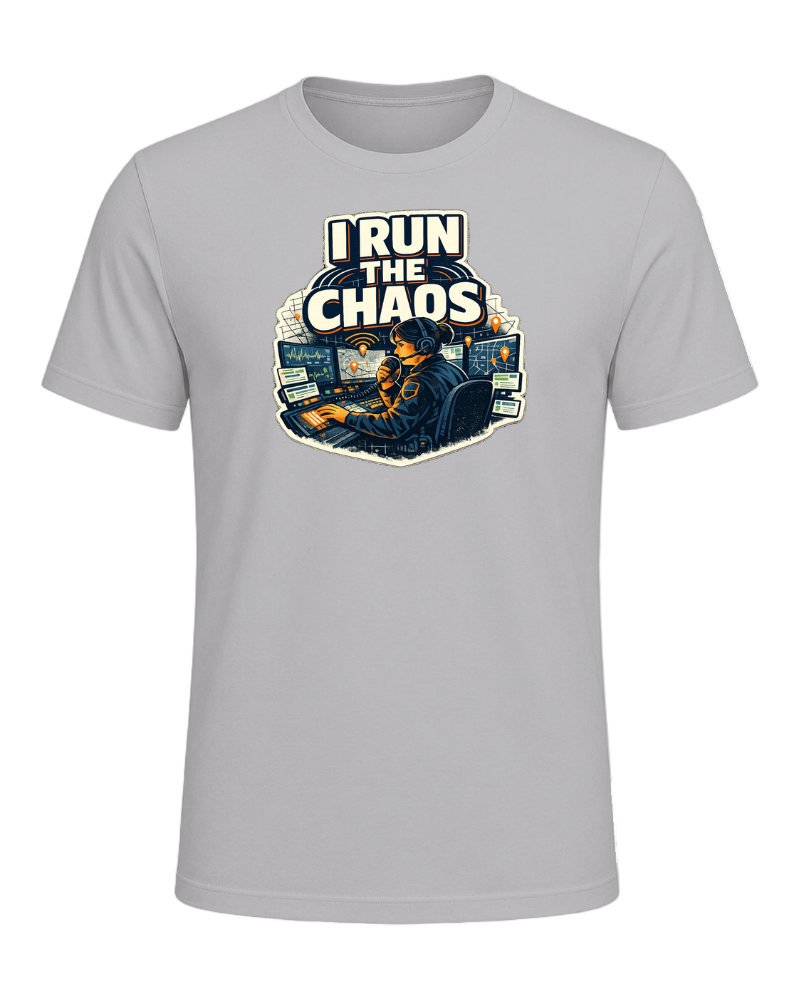 A bold dispatcher shirt for the calm voice running the chaos from the console. — Athletic Heather