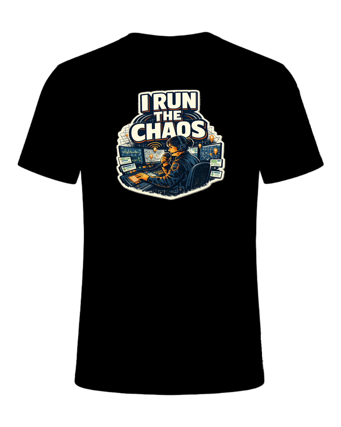 A bold dispatcher shirt for the calm voice running the chaos from the console. — Black