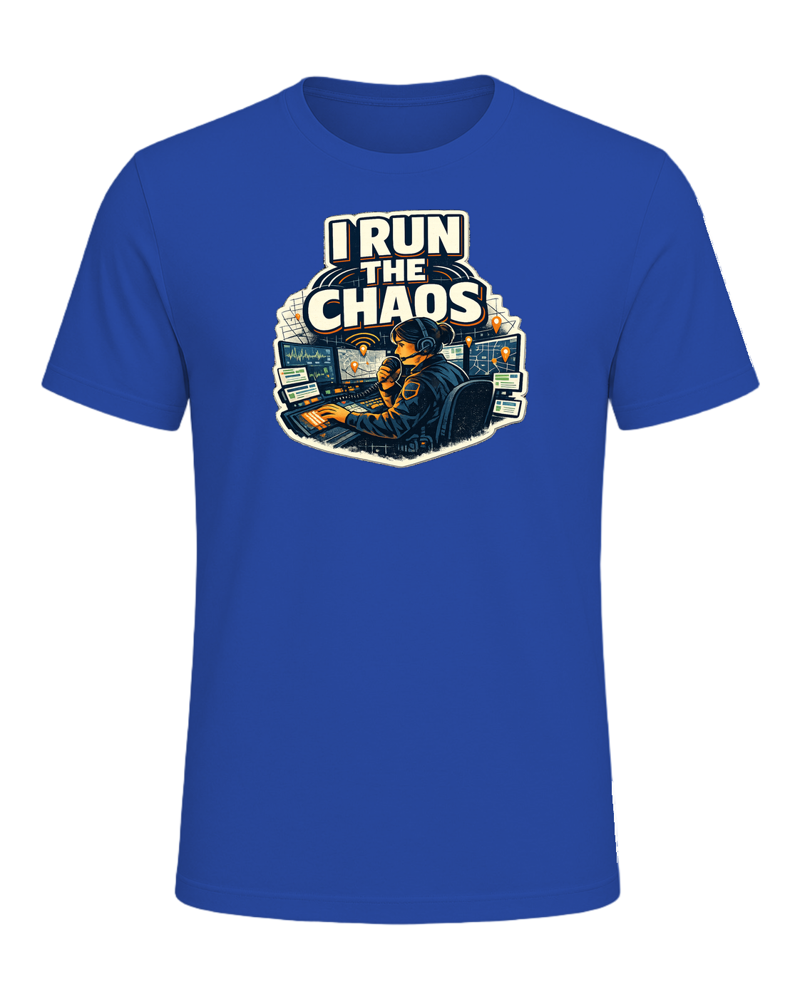 A bold dispatcher shirt for the calm voice running the chaos from the console. — True Royal