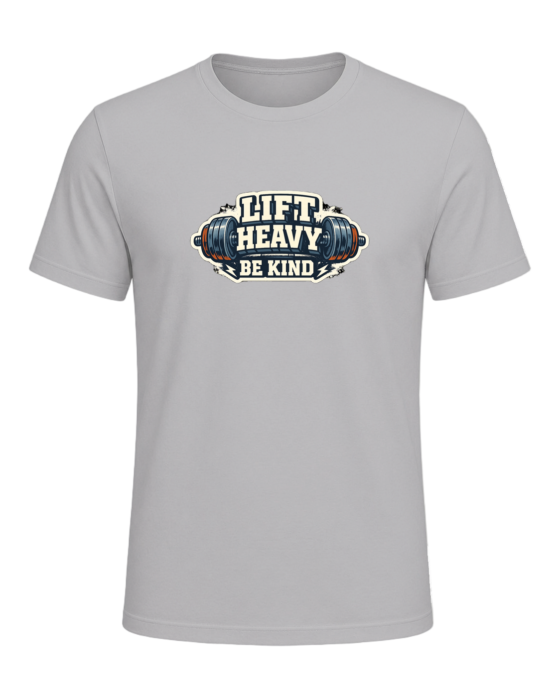 A bold barbell gym tee for lifters who train heavy and keep the room kind. — Athletic Heather
