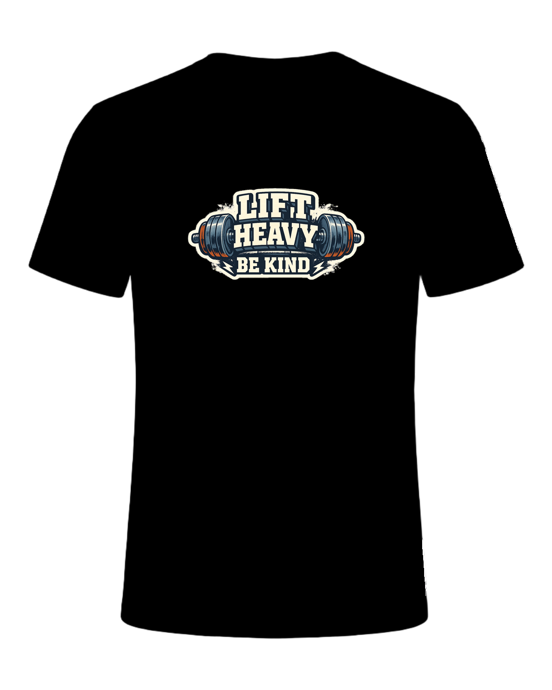 A bold barbell gym tee for lifters who train heavy and keep the room kind. — Black