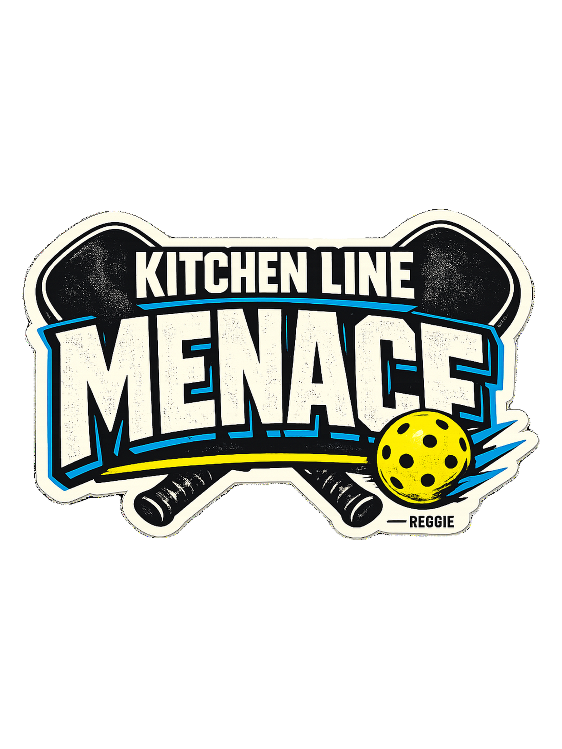 A bold pickleball tee for players who become a menace at the kitchen line.