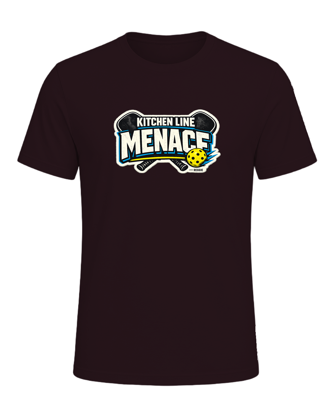 A bold pickleball tee for players who become a menace at the kitchen line. — Oxblood Black
