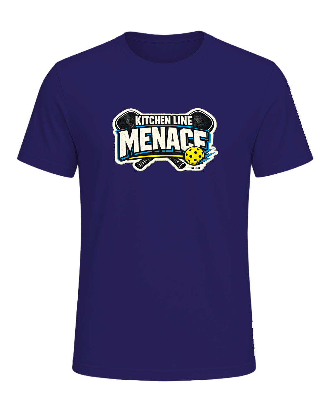 A bold pickleball tee for players who become a menace at the kitchen line. — Team Navy