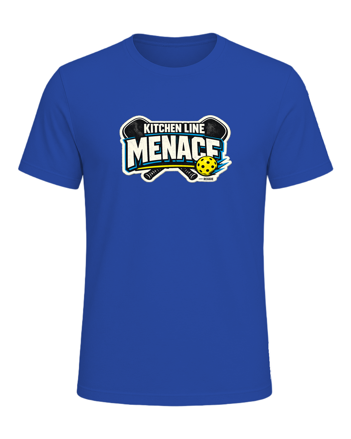 A bold pickleball tee for players who become a menace at the kitchen line. — True Royal