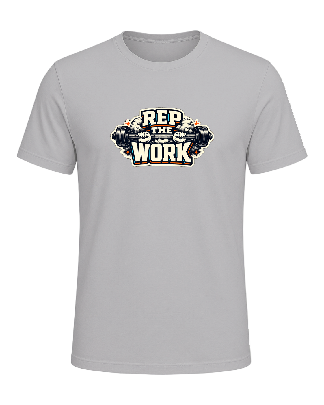 A bold barbell gym tee for lifters who believe the reps are the whole point. — Athletic Heather