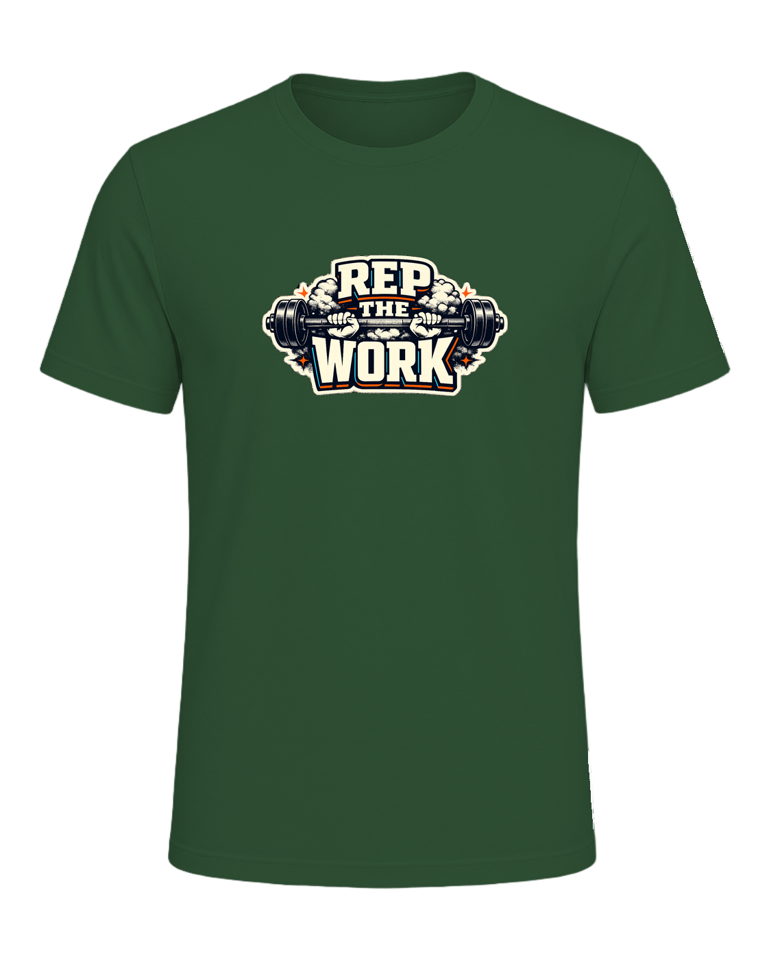 A bold barbell gym tee for lifters who believe the reps are the whole point. — Evergreen